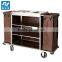 Hotel luxury flambe solid wood cooking trolley