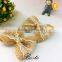 Factory wholesale pink lace center jute bow for girl dresses