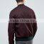 High Quality New Design Durable Zip Fastening Baseball Collar 100% Cotton Sweat Burgundy Casual Men Sport Solid Bomber Jacket