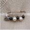 new design love heart charms safety pins diy white and black pearl charms brooch for scarf and shawl