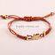 diy stainless steel charms string woven bracelets color enamel stainless steel charms wax cord bracelets premium gifts 2017
