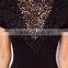 New Womens Crochet Trim Lace Neck Long Bodycon Stretch Fashion Pencil Midi Dress