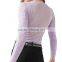 2017 OEM Sheer Minimal-femme Long Sleeves Ruched Fancy Blouse