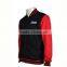 BSCI high quality leaver baseball jacket satin custom leather sleeve