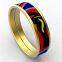 Stainless Steel Gold Plated Bracelet Women Colorful Enamel Bangle