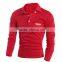 New Design Cotton and Polyester Custom Cut Sew Ong Sleeve Polo Shirts