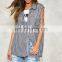 Women gingham sleeveless oversized blouse