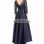 Lace Top Bodice Long Gown Dresses With 3/4 Sleeves fashion women evening party dress
