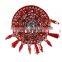 Fashion Red Black Round Design Beaded Crystal Tassel Fringe Patches for Bag Clothes