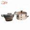 Four levels Multi-functional cast iron electric skillet Two Layers Electric Steamer Cooking Pot in good health