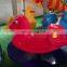 Four person children play items rotating toy merry go round