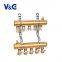 underfloor heating product of brass plumbing manifold
