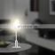 luxury modern style LED Dimmable Cordless glass shade table lamps rechargeable aluminum desk lamp