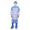 Disposable Waterproof High Performance SMS Non Woven With Knit Cuff Sterilized Surgical Reinforced Gown Medical Isolation Gown