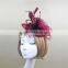 Wedding Design Red Sinamay Base Bridal Fascinator Headband