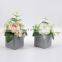 K&B Top quality wedding decoration faux plant grey plastic potted floral suculents artificial flower in pot