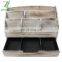 Eco Friendly Rectangular Vintage Rustic Torched Organizer Wooden Office Desk Organizer