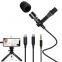 Lavalier Microphone Omnidirectional Lapel Mic Hands Free Shirt Collar Microphone for YouTube Recording Live Broadcasting