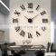 2022 Wholesale DIY Clock Modern Simple Wall Stickers Clocks Living Room DIY 3D Roman Large Wall Clocks For Home Decor
