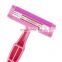 IGUETTA Twin Blades Women Razor Germany Blades Plastic Handle Bikini Razor Pink Safety Body Hair Remover Blades GF2-1707