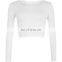New Style Ladies Round Neck Long Sleeve Crop Top T Shirt Tops Women