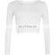 New Style Ladies Round Neck Long Sleeve Crop Top T Shirt Tops Women