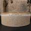Unique Design Beige Round Marble Bathroom Deep Sinks