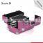 Aluminum makeup case handle Cosmetic Organizer Storage cosmetic case for travel