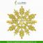 12 GOLD GLITTER SNOWFLAKE CHRISTMAS TREE BAUBLES DECORATIONS