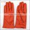 ladies wholesale orange PU leather hand gloves