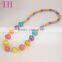 custom design eco-friendly colorful kids plastic seed bead necklace for girl