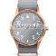 2015 Fashionable Stainless Steel Quartz Watch Gray Nylon Fabrics Strap Water Resistant