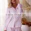 autumn women cotton pajama sets pink and white color stripped European and American style brief top quality pyjamas