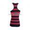 High Quality Cheap Price Love Character Stripes Silk With Rhinstone Ladies' Tank Tops