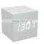 Best selling promotion cube colorful LED Wood alarm clock for home decoration comply with CE ROHS - S714