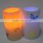Plastic battery operated butterfly printing multicolor glowing led candle for tourist resort or garden decor