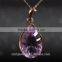 hot sale jewellery set 18K gold plated 925 sterling silver precious natural Amethyst Pendant Necklace Factory wholesale