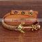 Unisex Leather Bracelets Bangles Men Women Vintage Anchor Bracelet Of Leather