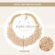 Crystal beads ball charms golden color necklace