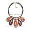 Fashion Occident style handmade wovenbig stone pendant necklace                        
                                                                                Supplier's Choice