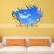 Blue Sky Broken Wall Mural Removable Wall Sticker Art Poster Decal Room Decor