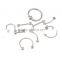 10 Pieces 16G Steel Body Piercing Mixed with Nose Ring/Labret/Eyebrow Jewelry/Tongue Ring