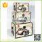 S/2 Vintage MDF handmade antique storage trunks