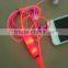 Fashion 3.5mm connector LED light glowing stereo earphone in ear headset with Microphone