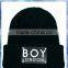 black ribbed knit patch beanie hat,custom beanie hat,knitting machine hat pattern