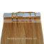 100% european hair tape hair extension brazilian remy hair extension