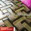 Grey hand drawing glass mix white stone weave mosaic art tiles HG-SH8032