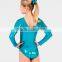 long sleeve spandex gymnastics shiny leotard