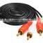 2RCA to 2RCA cable with gold plated 5m