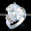 Fashion jewelry Women18K Gold Plated 5CT white gemstone Solitaire sterling silver Ring
